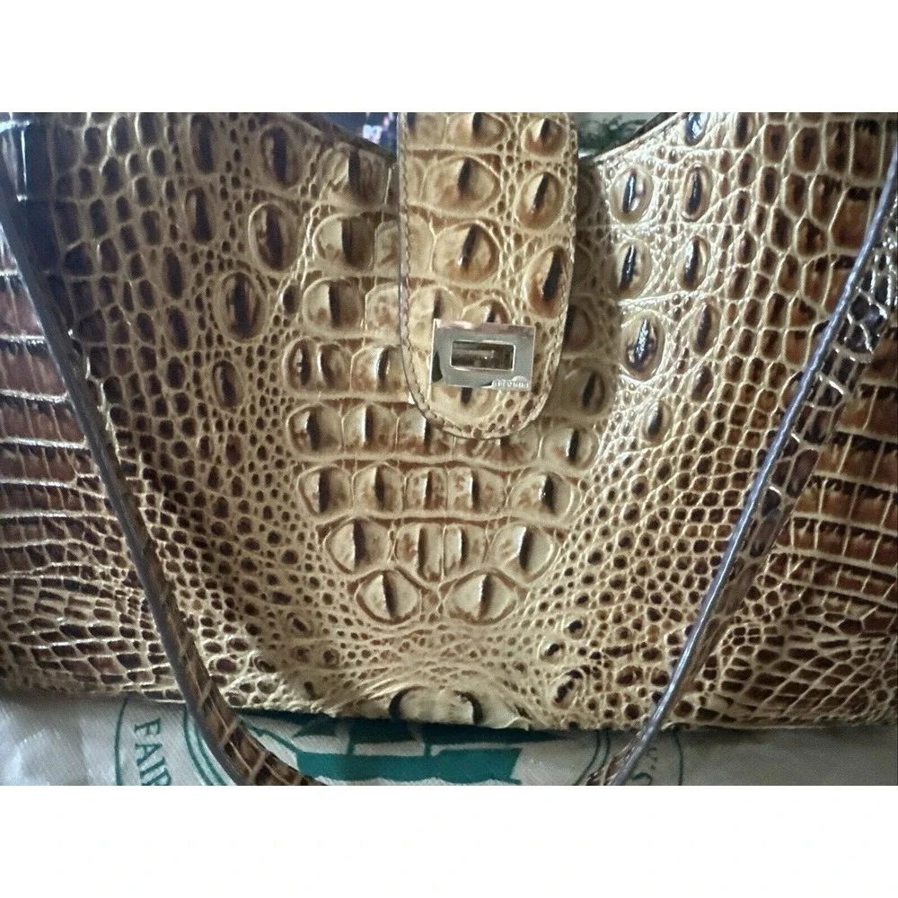 Brahmin Madelyn Toasted Almond Hobo‎ Shoulder Bag W/credit Card Wallet